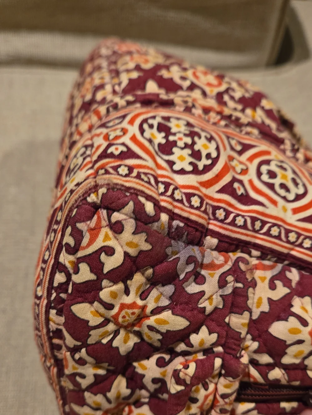 Vera Bradley Medallion Burgundy Tote Bag - Picture 5 of 5